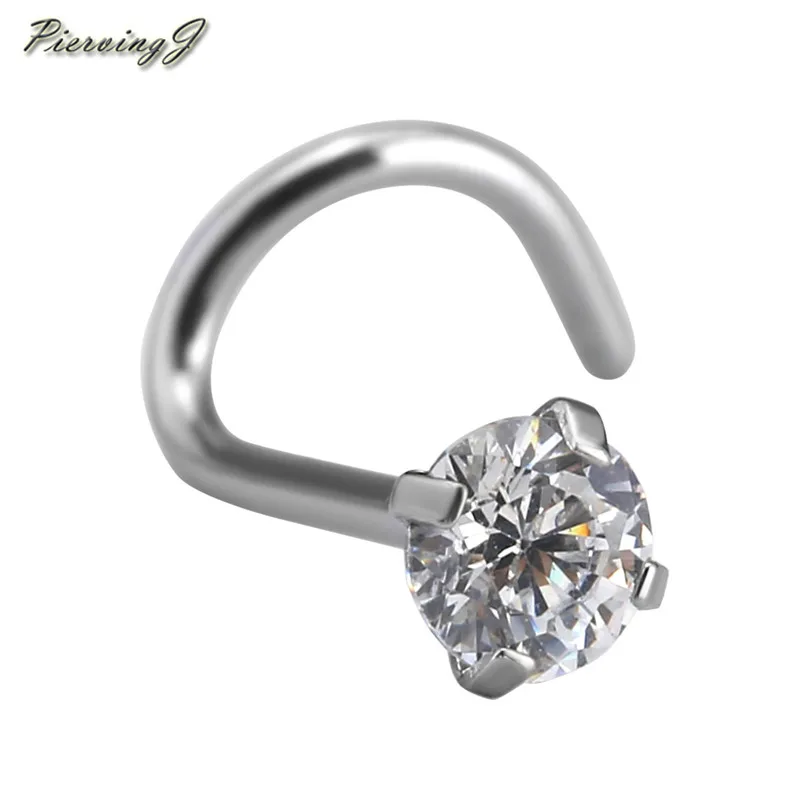 

PiercingJ Fashion Stainless Steel Nose Piercing Kit Nose Stud White and Black Colors Nose Piercing 1 pc