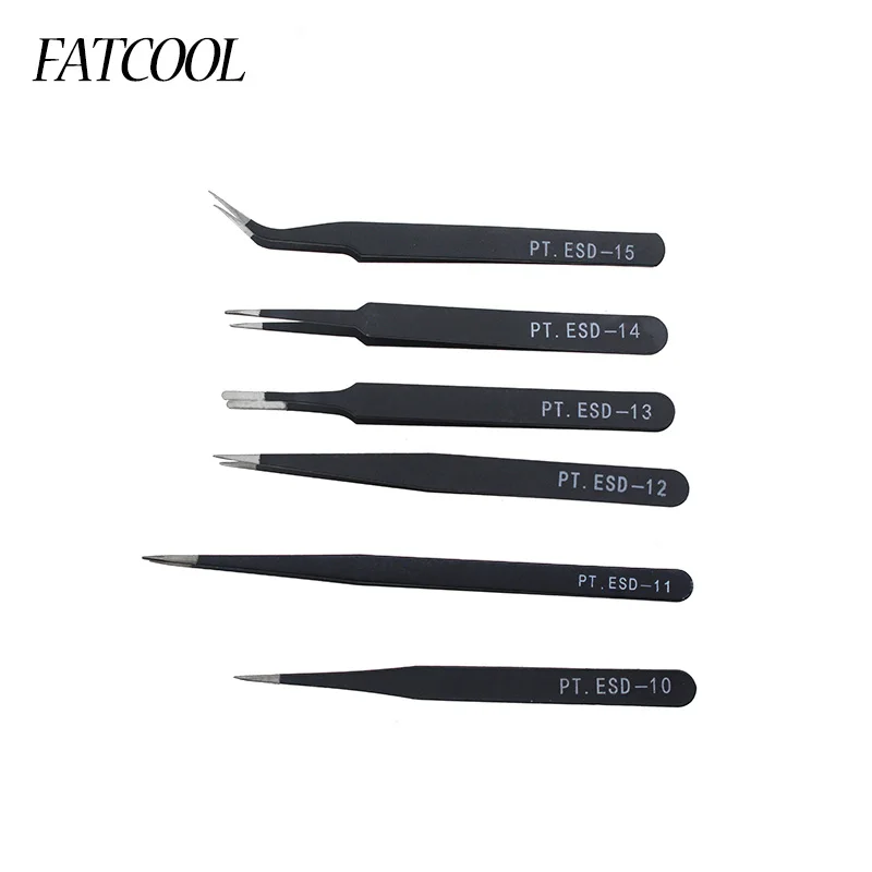 FATCOOL Antistatic Tweezers Maintenance Tools Resists Corrosion 6Pcs Jewelry Tool Hot Sale FATCOOL Antistatic Tweezers Maintenance Tools Resists Corrosion 6Pcs Jewelry Tool Hot Sale