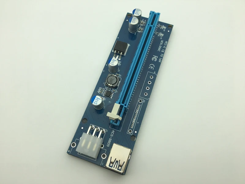 Новый Riser Card PCI-E 1x к 16x удлинитель со светодиодный подсветкой 60 см USB 3,0 переходная карта PCI-E 6Pin мощность для BTC Bitcoin Mining Antminer Miner