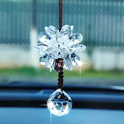 Ручной Автомобильный кулон, роскошный Алмазный хрустальный шар, Автомобильное зеркало заднего вида, украшения, отделка, подвесная