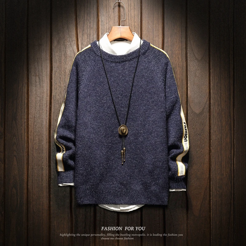 Christmas Men Sweaters Winter Clothes 2019 Plus Size Asian M-4XL 5XL 6XL Japan Style Casual Standard Designer Pullovers