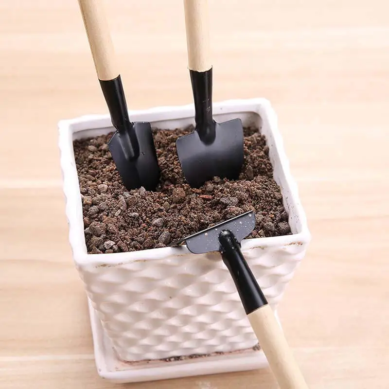 Vacclo 3pcs Mini Gardening Shovel Set Outdoor Bonsai Garden Tools Handmade Plant Planting Flower Spade Shovel Garden Hand Tools