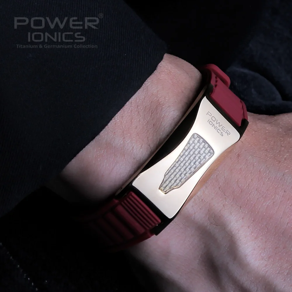Часы браслет с надписью Power Ionics 3000 ионов/cc Ironman Titanium Germanium F.I.R из углеродного