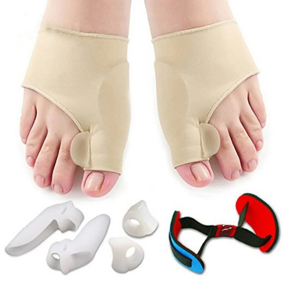 

7pcs/set Gel Silicone Soft Bunion Protector Toe Straightener Hallux Valgus Toe Separating Toe Separators Thumb Feet Care Foot