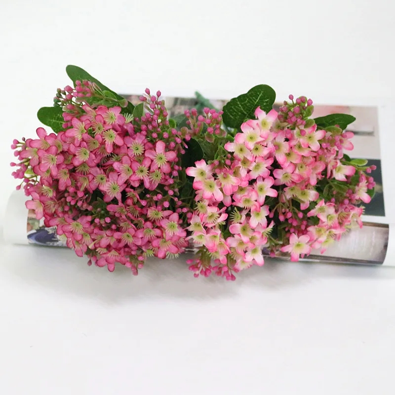 Flone Simulation European Gypsophila Flower Bouquet Small Daisy Dance Silk Flowers Decoration Wedding Flower Arrangement  (4)