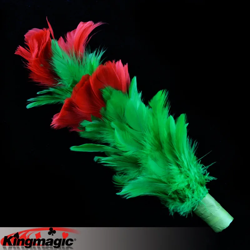 

One To Four Flowers Feather Metal Appearing Cane Free Shipping King Magic Tricks Props Toys Email Video To You