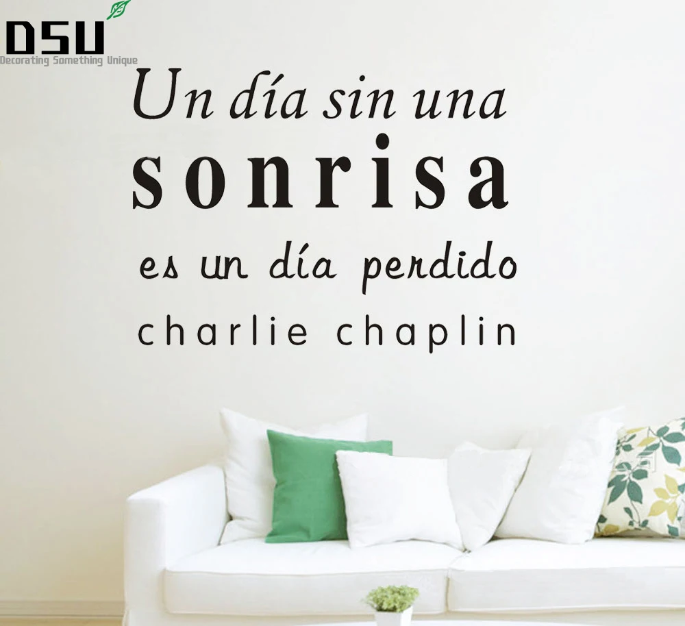 

Environment friendly vinyl Inspirational Spanish Quotes Smile Everyday Live Every Moment Vinyl Art Wall Stickers Home Wallpaper