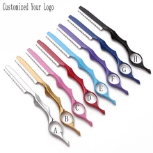 100 шт. гравировка логотипа Профессиональные Sharp Парикмахерская бритвы волосы Бритвы с стрижки Истончение Ножи Алюминий сплав C6100