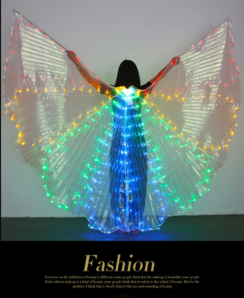 8 светодио дный лепестков красочные светодиодные Isis крылья с палкой танец живота аксессуар сценический реквизит клуб живота светомузыка