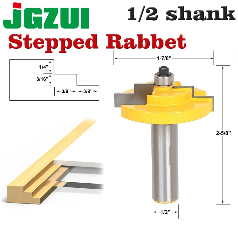 1pc 1/2" 12mm Shank Picture Frame Stepped Rabbet Molding Router Bit C3