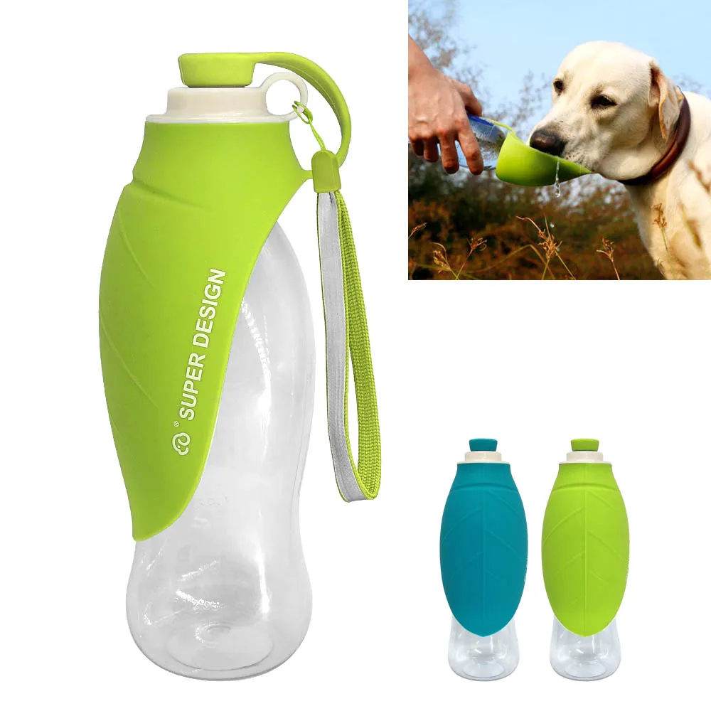 dog water bottle with attached bowl