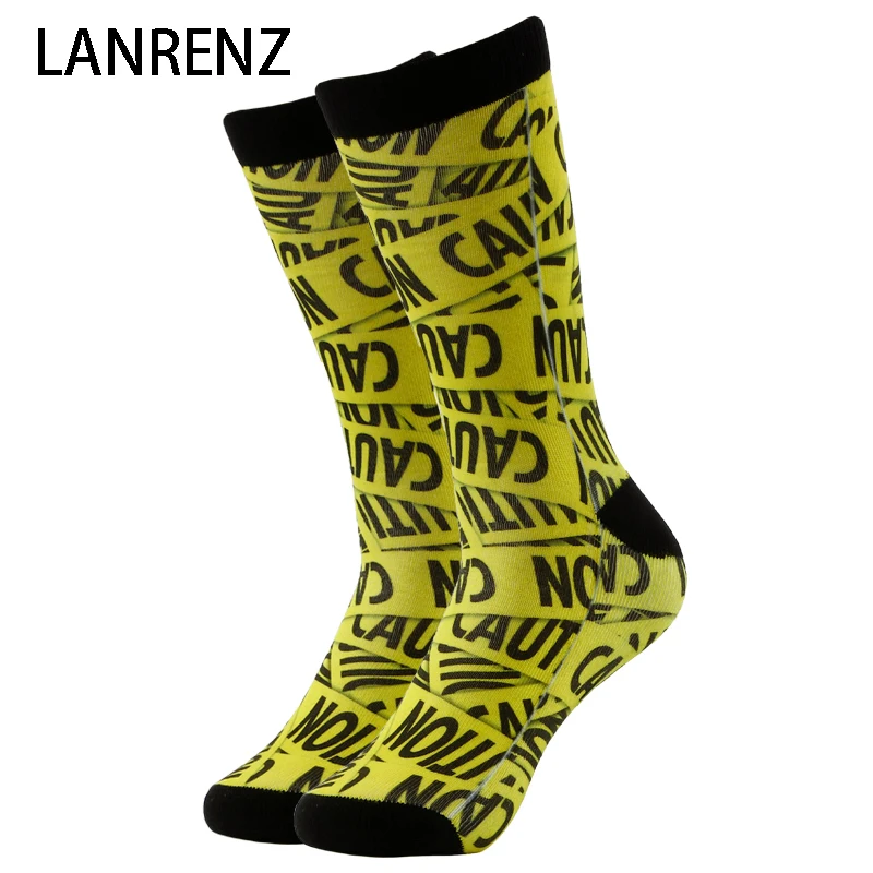 

2019 Creative street sign printing Men and women fashion Funny socks 3d printed socks 200 knitting oil painting compression sock