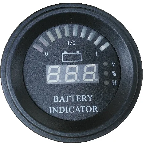 

Digital Battery gauge tester discharge Indicator hour meter state of charge meter forklift, arc LED line, EV, 12V up to 100V