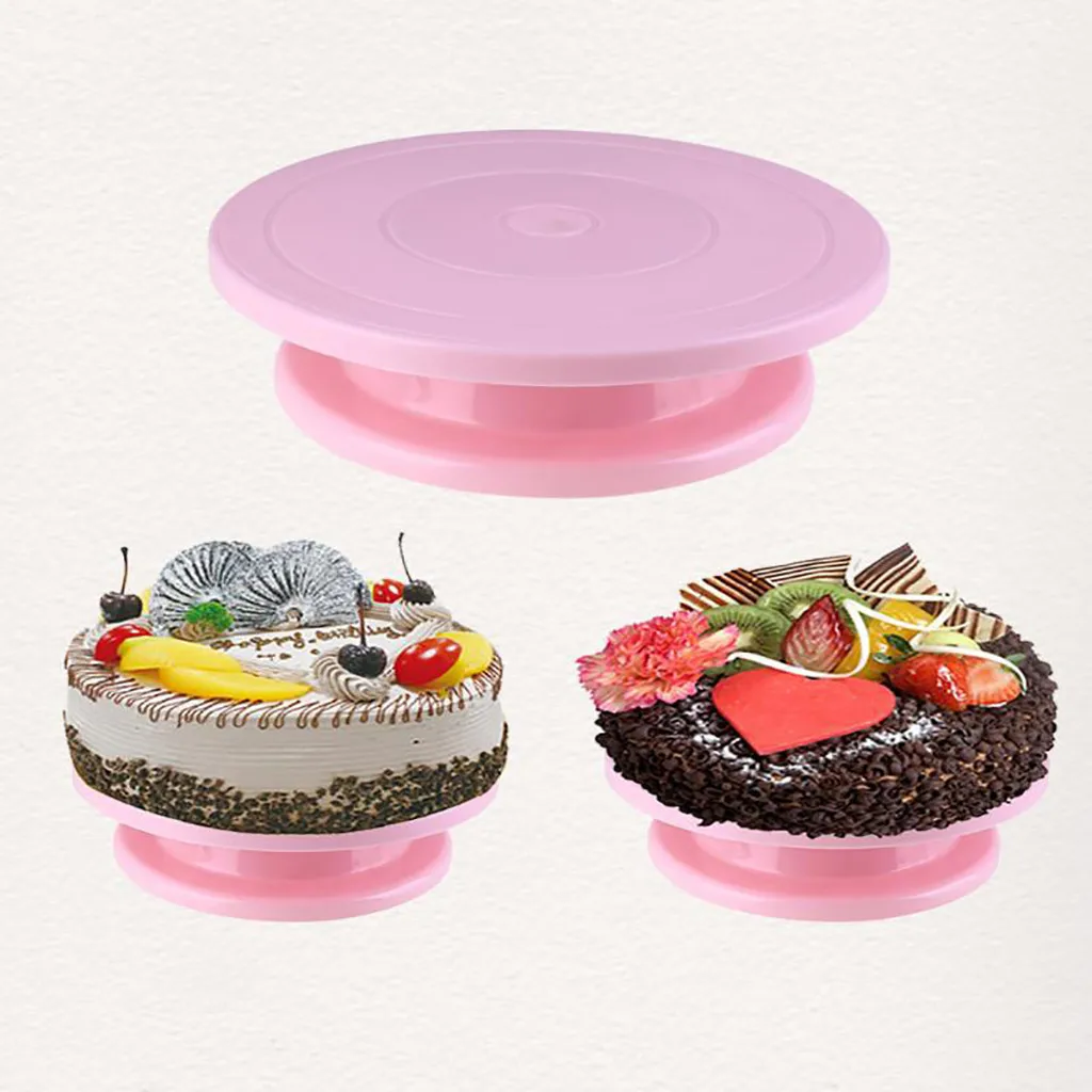 Украшение торта поворотный стол вращающийся глазурь кухня дисплей стенд 28 см#30 - Цвет: pink