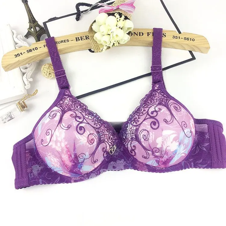 

New Bra No Ring Embroidered Thin Cotton Underwear Bra of 2019 75b 80b 75b 90b