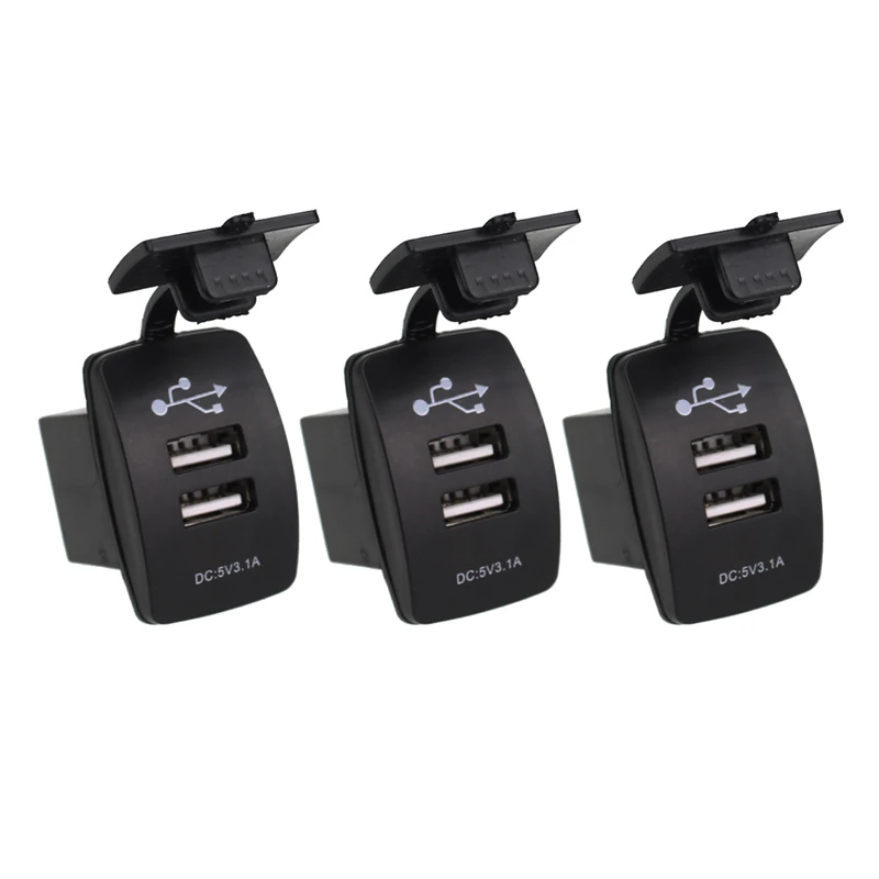 

Car Dual USB Socket Car Charger Power Adapter 3.1A 5V Output LED Light 12-24V Car charger For All Phone Battery Charging Units