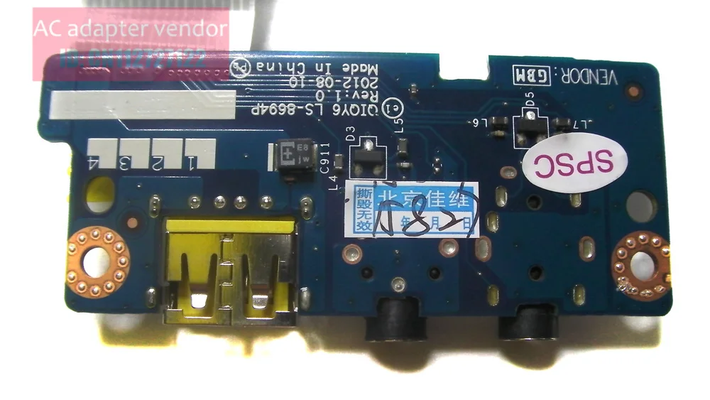 Для lenovo Y500 USB плата интерфейсная аудио для наушников|lenovo y500|board usbboard board |