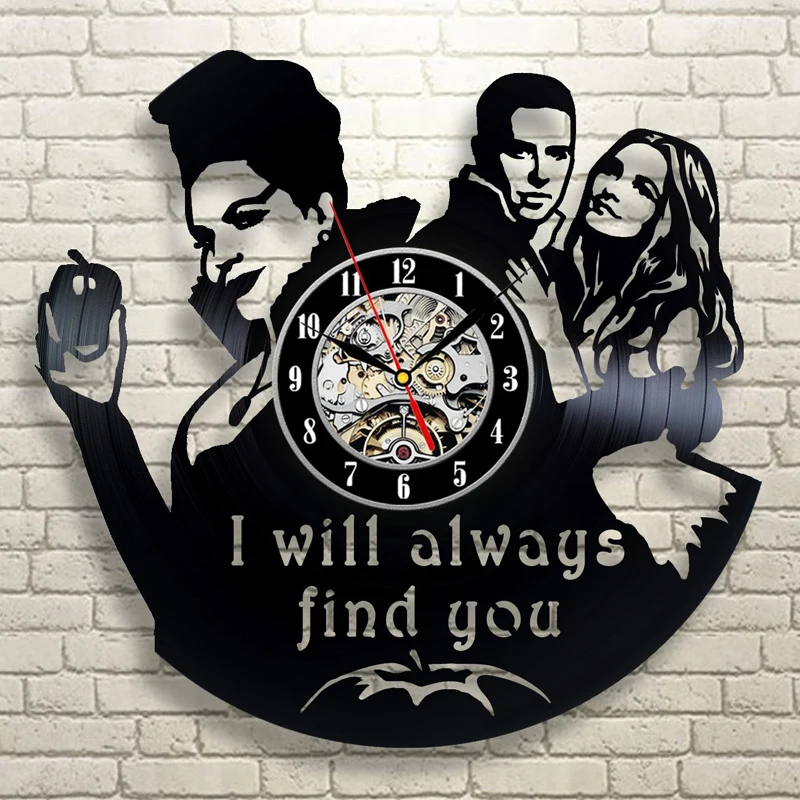 

Once Upon A Time Wall Clock Modern Design America Movie Theme Vintage Vinyl Record Wall Clocks Hanging Watch Home Decor 12 inch