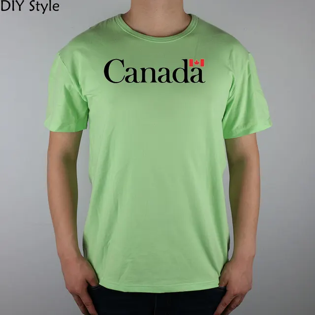 CANADA LOGO Canadian Maple Leaf flag T shirt cotton Lycra