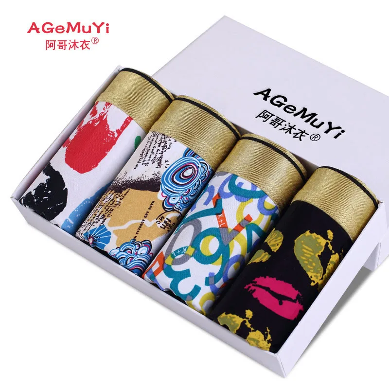 

4PCS/Lot Gift Boxer 16 Style Fashion Mans Sexy Soft Underwear Boxers Man Short Bulge Pouch Underpants Fashion New Boxers In Box