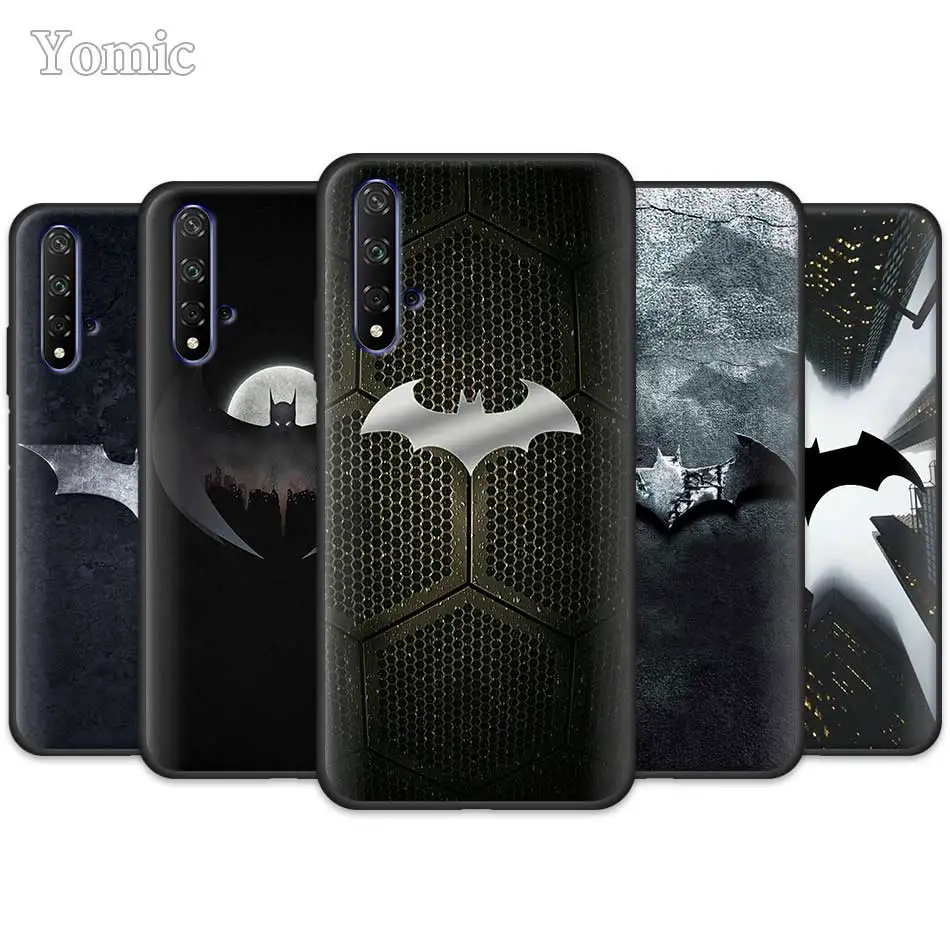 

Cool marvel Batman logo Black Silicone Cases for Huawei Honor Y5 Y6 Y7 Y9 2019 Y9 P30 Pro Honor 20 Pro Phone Case Cover
