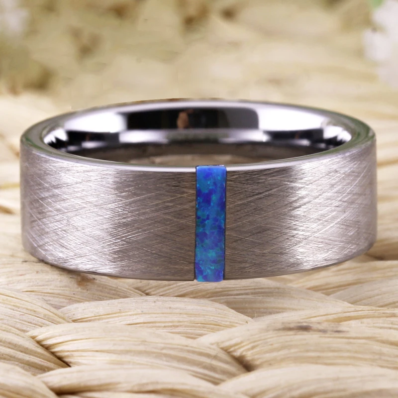 Классические обручальные кольца для мужчин и женщин модное обручальное кольцо серебро матовый с опалом камень юбилей вечерние кольцо ювелирные изделия для невесты