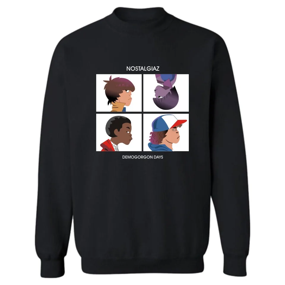 

Stranger Things Popular Capless Sweatshirt Men Hip Hop Winter Fashion Black Mens Hoodies And Sweatshirts Suitable Funny Clothes