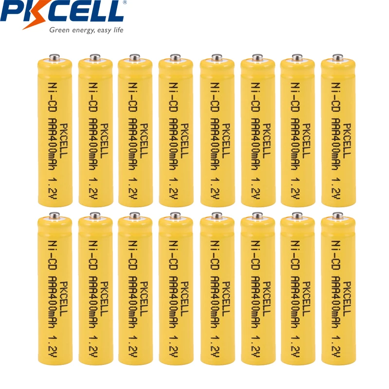16 шт. PKCELL aaa батарея 400 мАч aaa nicd 1,2 в заряжаемые Аккумуляторы для Садовый светильник на солнечных батареях лампа
