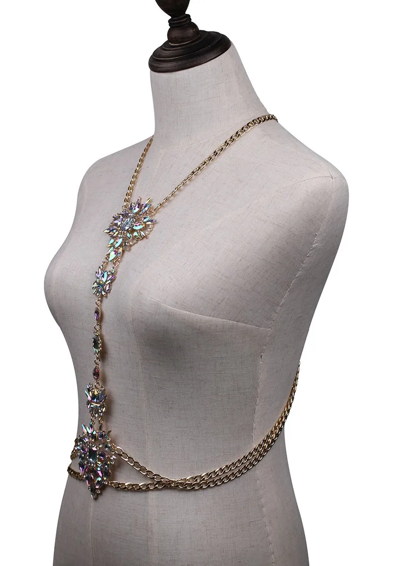 Модные сексуальные DIY боди-цепи очаровательные преувеличенные вечерние длинные прегрудное нагрудное ожерелье женские ювелирные изделия