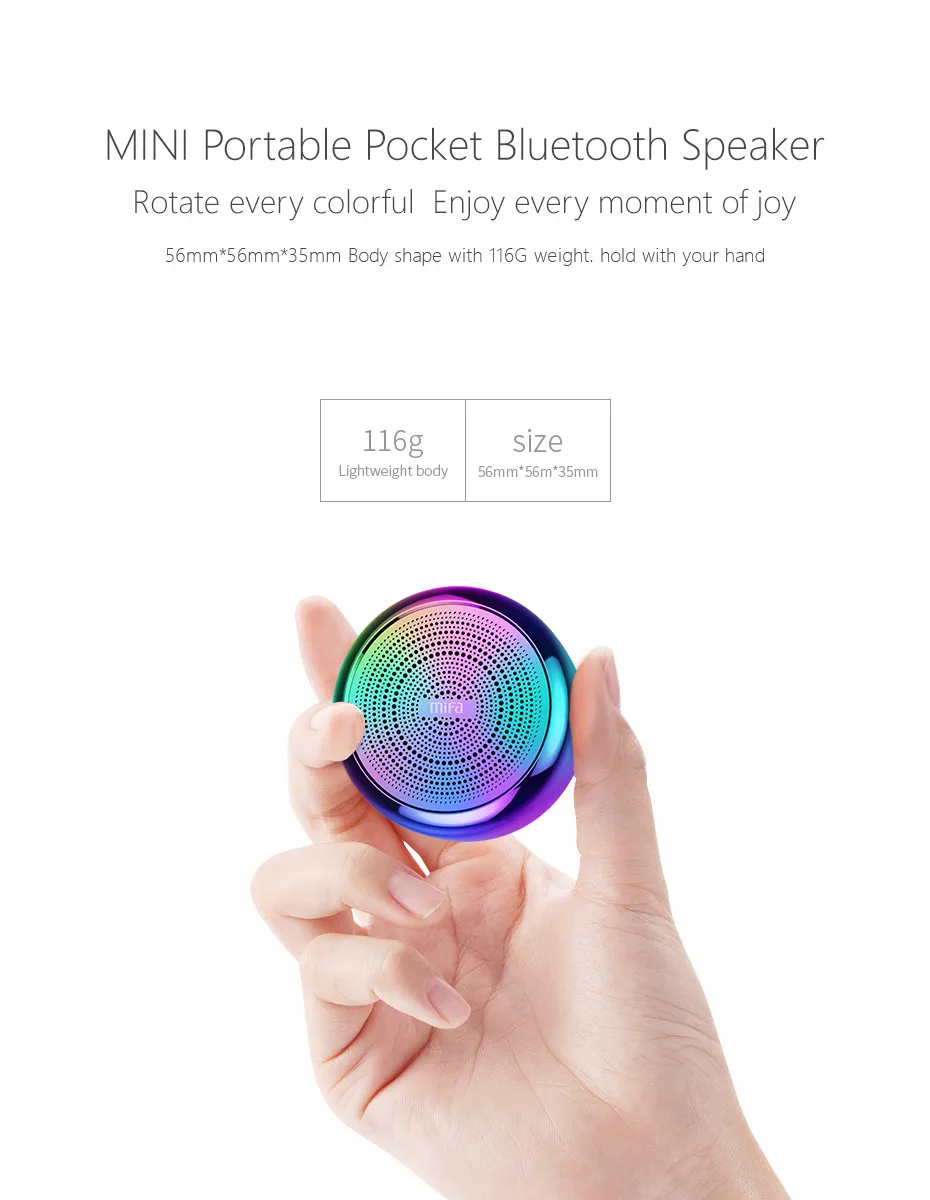 

Mifa i8 Portable Bluetooth Speaker Built-inMicrophone Aluminium Alloy Body Mini Speaker Wireless Bluetooth 4.2 Mp3 Music Player