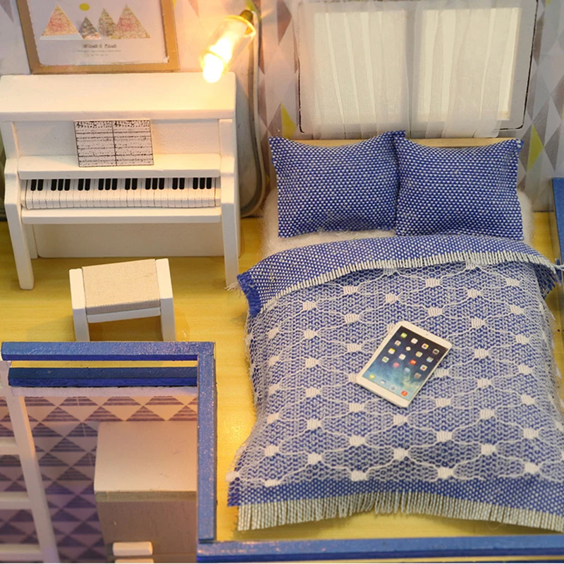 DIY Miniature Dollhouse Furnitures Assemble House Toys 3D Wooden Mini Puzzles Dollhouse Kits Toys for Children Birthday Gift DIY Miniature Dollhouse Furnitures Assemble House Toys 3D Wooden Mini Puzzles Dollhouse Kits Toys for Children Birthday Gift