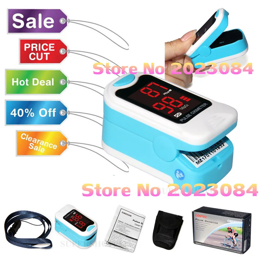 

CONTEC CMS50M LED Fingertip Pulse Oximeter,Blood Oxygen Monitor, Care Health, Pouch