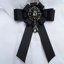 Новая модная повседневная мужская и женская универсальная модная брошь ручной работы со стразами и галстуком-бабочкой