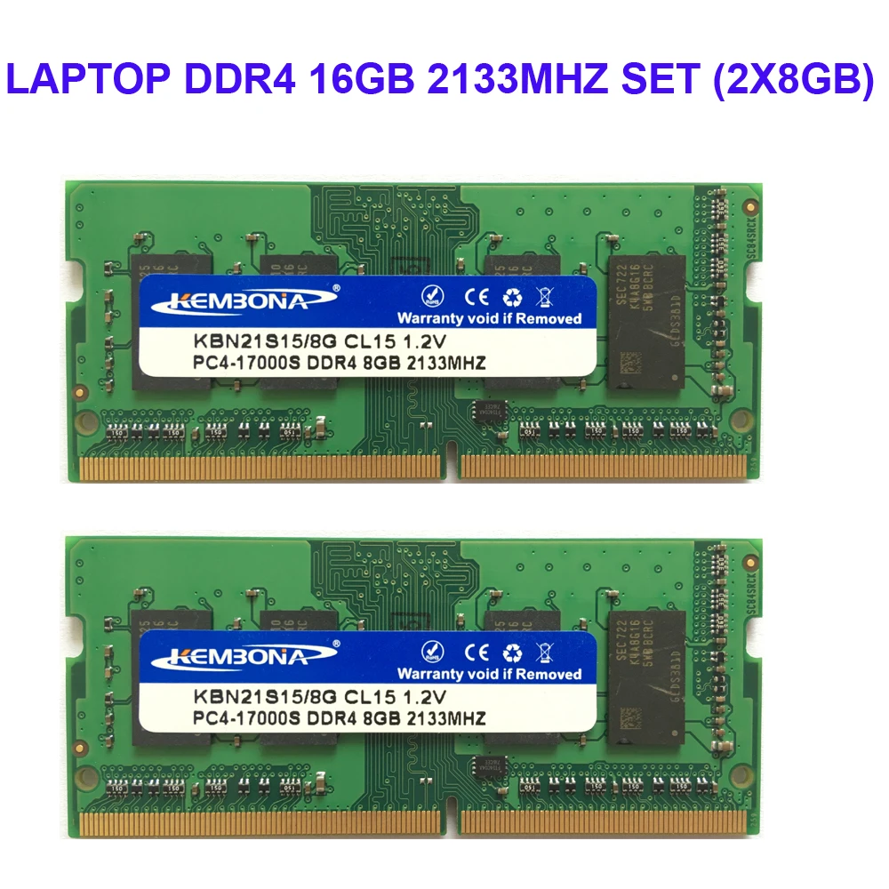 A-Tech 16GB 2x8GB DDR4 2133MHz SODIMM PC4-17000 2Rx8 Dual Rank 260 Pin Cl15 1 2v Non Ecc Unbuffered Notebook Laptop Ram Memory Upgrade Kit C80