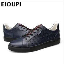 EIOUPI/Новые дизайнерские модные мужские в деловом стиле из натуральной кожи наивысшего качества; Повседневная дышащая мужская обувь с перфорацией; lh0018