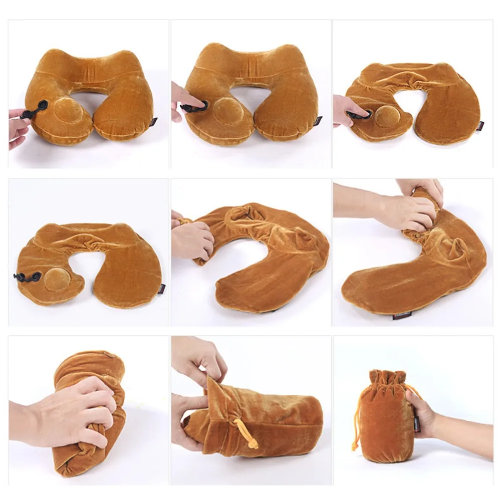 Autoinflation Travel Pillow Automatic Inflatable 3d Neck Pillow