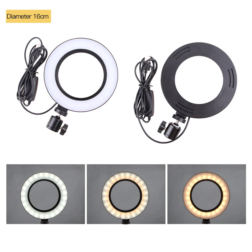 LED Selfie Ring Light Studio Photography Photo Lights Fill Light 260MM+Phone Holder Video Live Tool - Цвет: Size 160MM