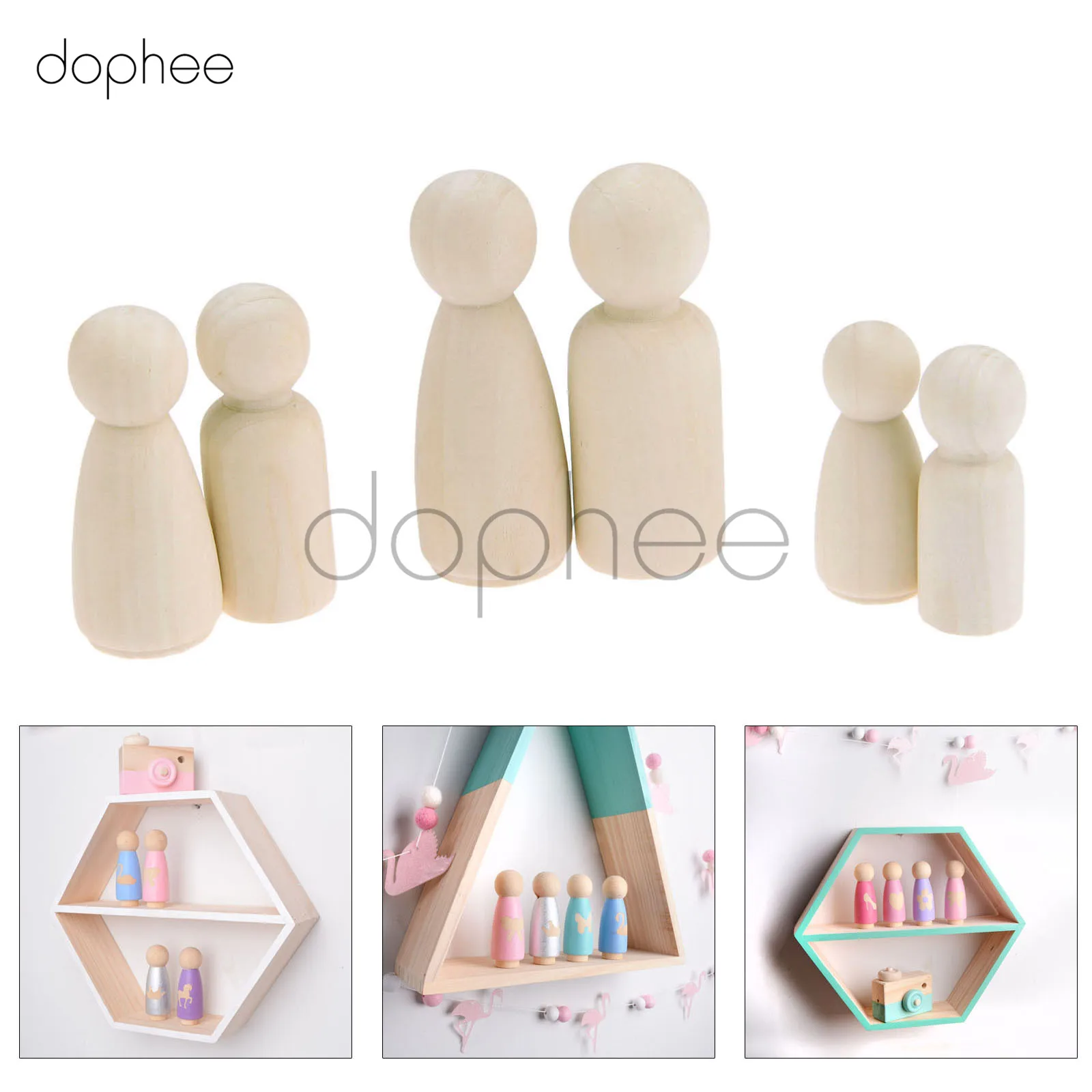 Dophee 30 шт./кор. женские и мужские деревянные колышки разных размеров для Кул