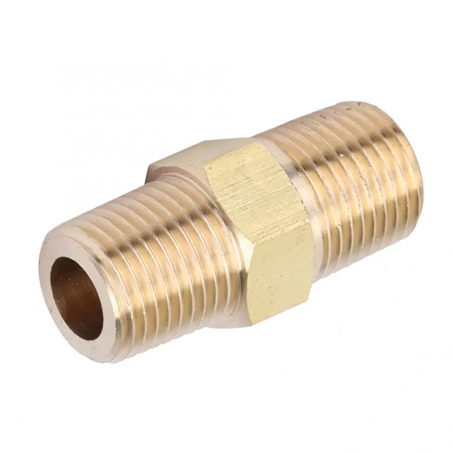 Латунь BSPT Мужской NPT Шестигранная ниппельная труба штуцер адаптер 1/8 &quot1/4&quot