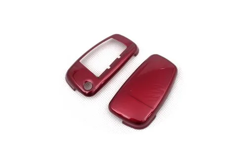 Блеск металлик Цвета жесткий Пластик без ключа дистанционного флип чехол ключ защиты Обложка для Audi - Название цвета: Красный