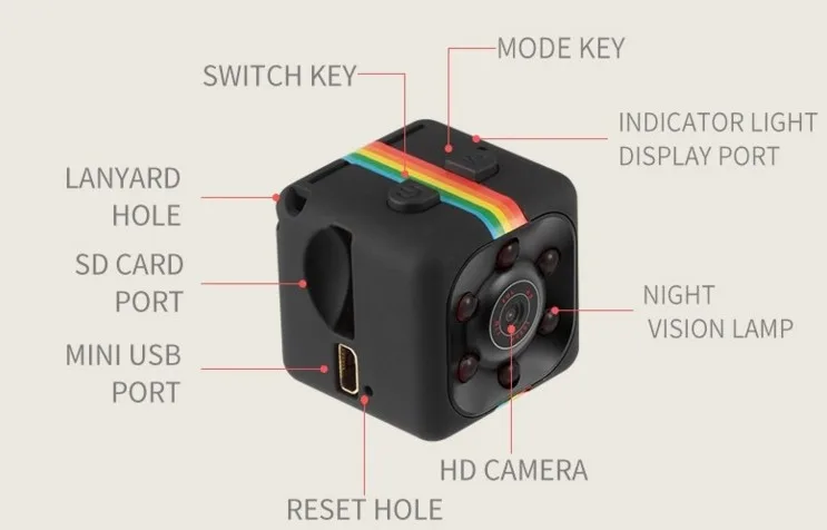 

2019 Original Mini Camera SQ11 HD Camcorder HD Night Vision Mini Camera 1080P Aerial Sports Mini DV Voice Video Recorder