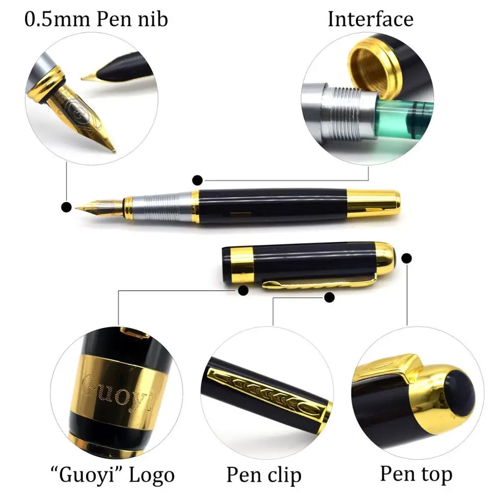 Guoyi G001 ретро с тяжелой подошвой, металлическая авторучка Роскошные Подарочная ручка в деловом стиле для школьников, пишущий канцелярские принадлежности