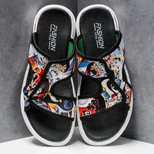 Мужские шлепанцы; летние пляжные мужские шлепанцы; женские нескользящие Вьетнамки; стильные открытые сандалии в полоску для пары; мягкие разноцветные;