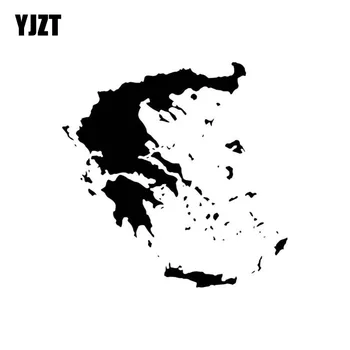 

YJZT 15CMX15CM Greece Map Vinyl Black/Silver Car Sticker Decal Graphical C18-0015