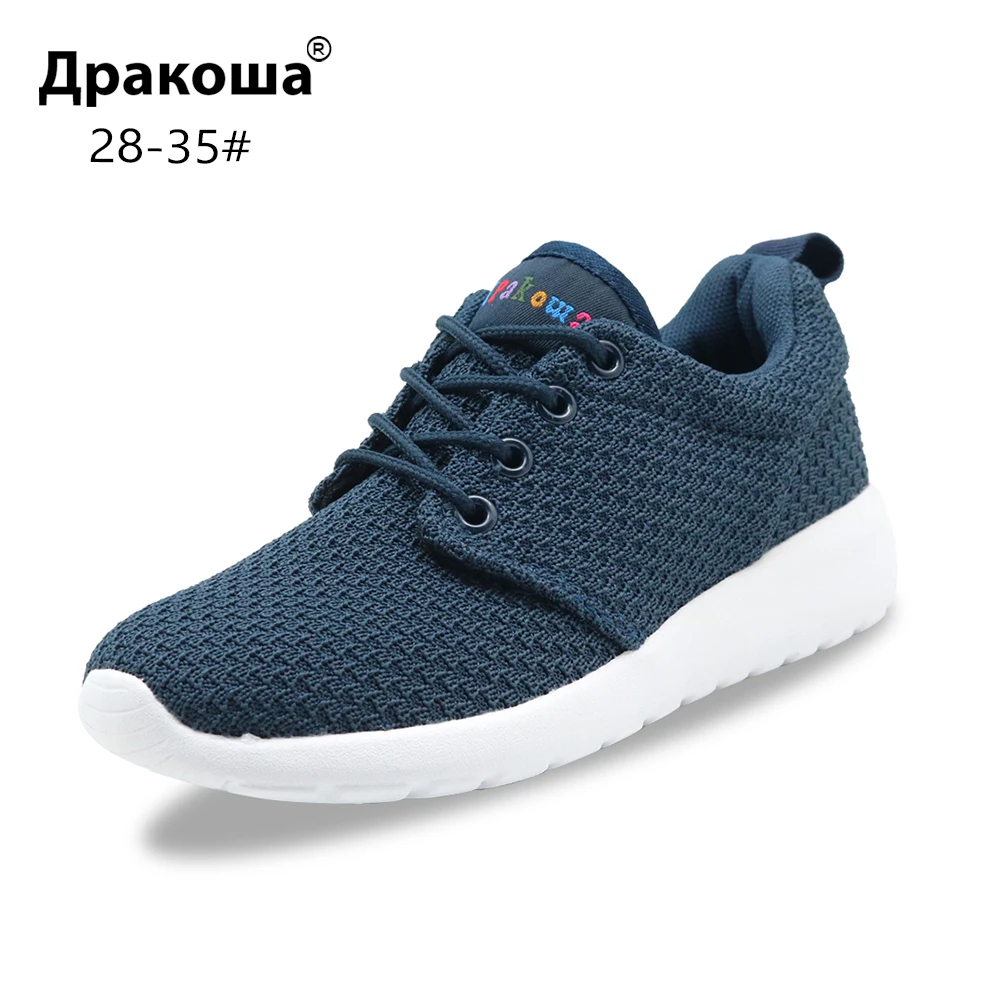 

Apakowa Unisex Kids Breathable Sneakers for Little Boys and Girls Junior Boy's Mesh Sports Shoes Lace Up Walking Running Shoes