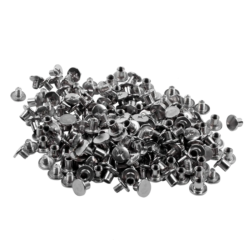 

100 set Scrapbook Photo Albums Nickel Plated 5mmx6mm Binding Screw Post