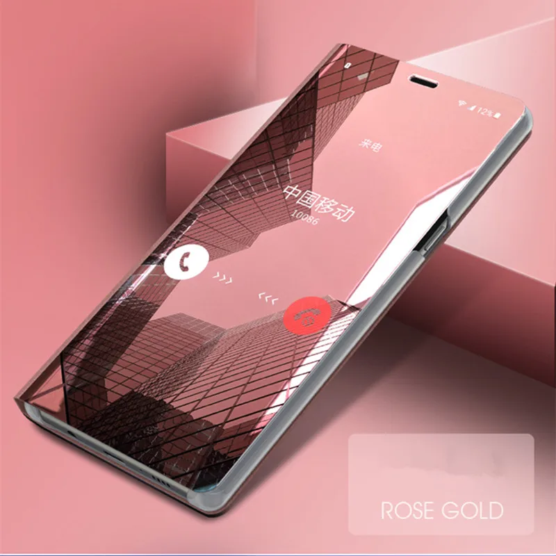 Флип-чехол с подставкой для samsung Galaxy A50 A30 A40 A20 A70 A90 кожаный чехол для samsung S8 S9 S10e S10 плюс S7 edge Note 8, 9 - Цвет: Rose gold
