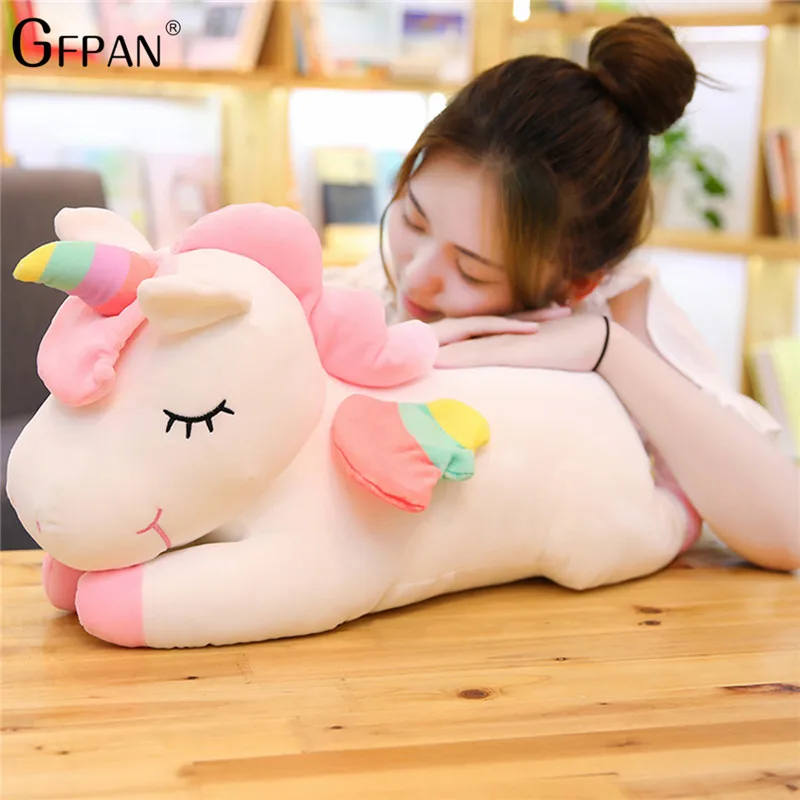 Огромный 60 см новый бренд Единорог Мягкие Куклы Kawaii мягкие животные единорог