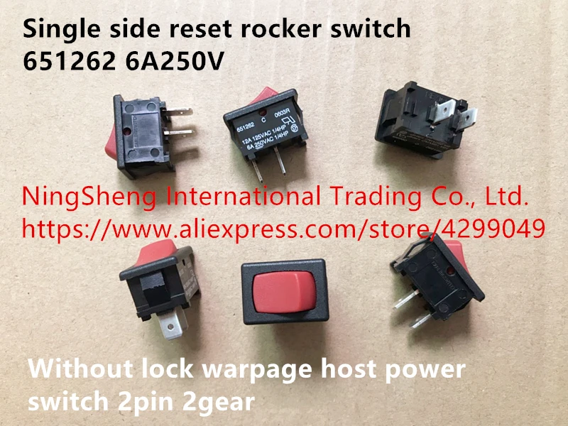 

Original new 100% Mexico import single side reset rocker switch 651262 6A250V 2pin 2gear without lock warpage host power switch