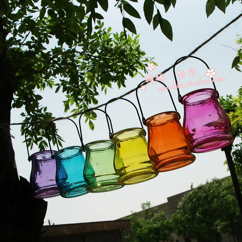 

Candy color glass wire bottle multicolour mousse lantern hydroponic bottle 6 colors